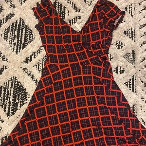 A line navy and orange dress